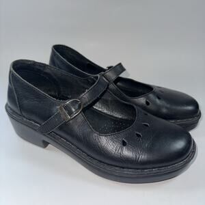 Zeeta Shoes Womens 41 EUR Mary Janes Comfort Black Leather Teardrop Cutouts